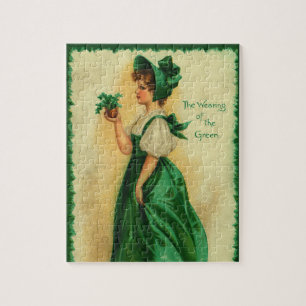 Puzzle Saint-Patrick vintage jour de fête Fille portant d