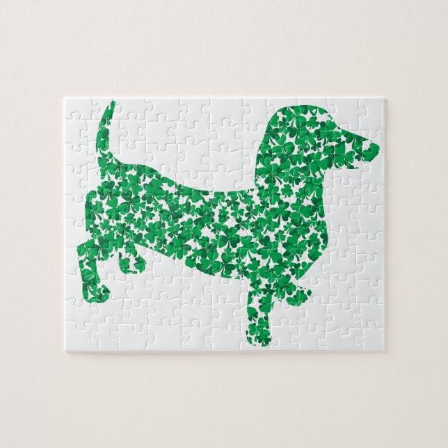 Puzzle Saint Patrick's Day Dachshund (Horizontal)