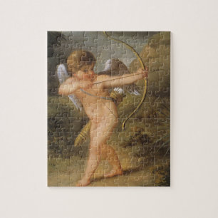 Puzzle Saint-Valentin vintage, Cupidon avec arc et flèche