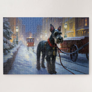 Puzzle Saison de Noël des Schnauzer miniatures