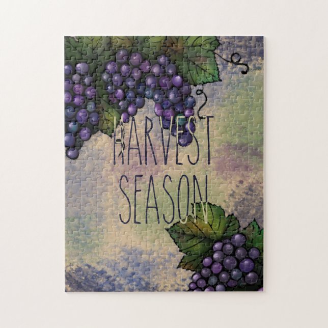 Puzzle Saison de récolte | Raisins pourpres (Vertical)