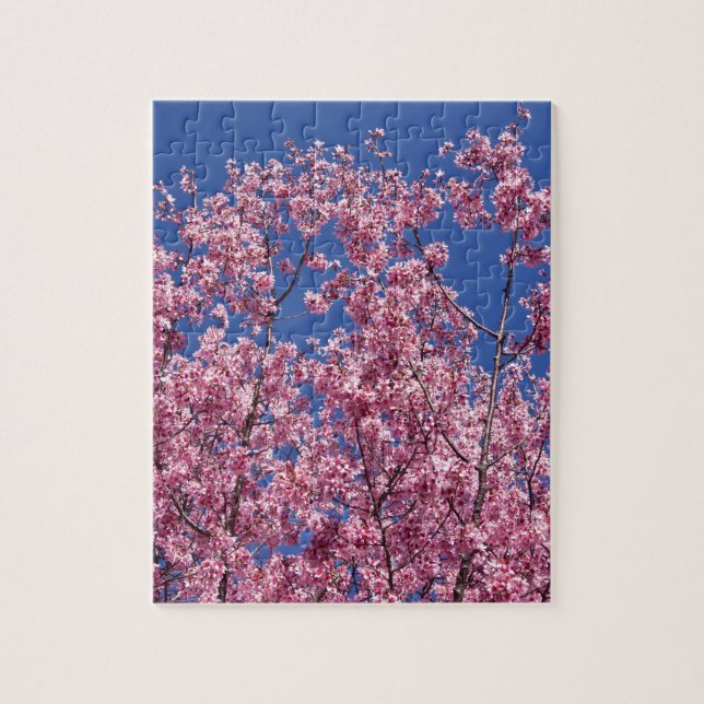 Puzzle Sakura Cerisiers en Fleur Dans Le Bleu (Vertical)