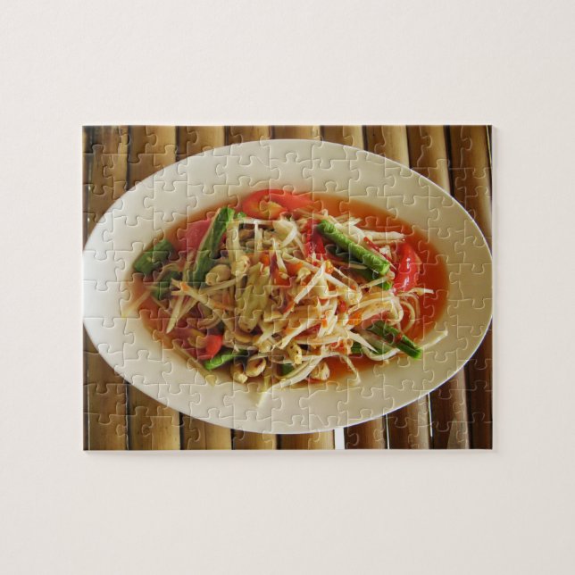 Puzzle Salade de Papaya épicé [Som Tam] ... Thai Lao Food (Horizontal)