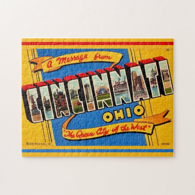 Puzzle Salutation Retro Cincinnati (Horizontal)