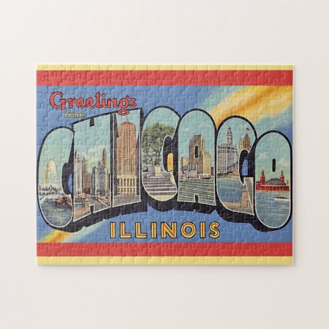 Puzzle Salutation vintage de Chicago (Horizontal)