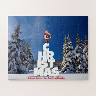 Puzzle Salutations de Noël de grand-père et grand-mère