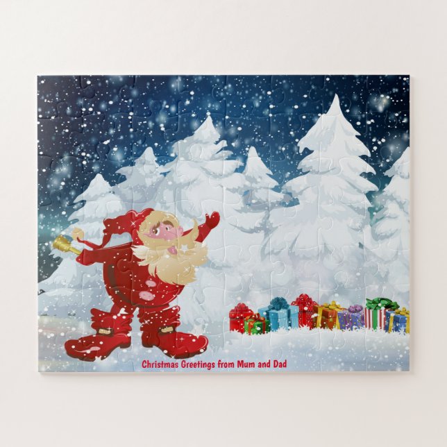 Puzzle Salutations de Noël de maman et papa (Horizontal)