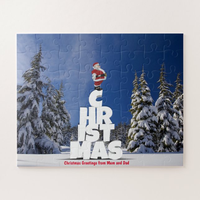 Puzzle Salutations de Noël de maman et papa (Horizontal)