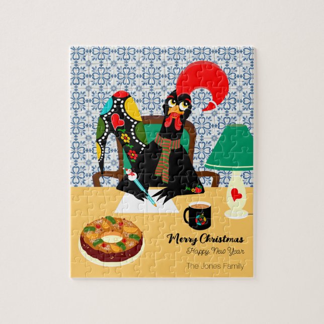 Puzzle Salutations de Noël du Rooster portugais (Vertical)