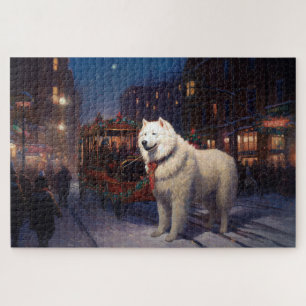 Puzzle Samoyed Christmas Festive Saison