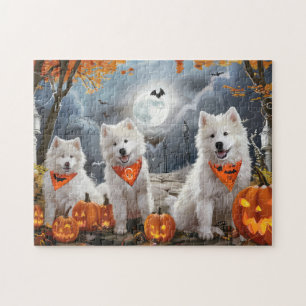 Puzzle Samoyed Halloween Épouvantable