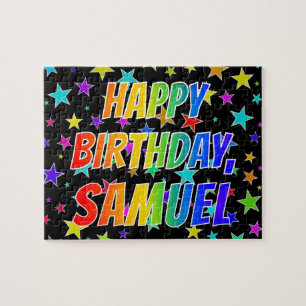 Puzzle "SAMUEL" Prénom, Amusant "HEUREUX ANNIVERSAIRE"