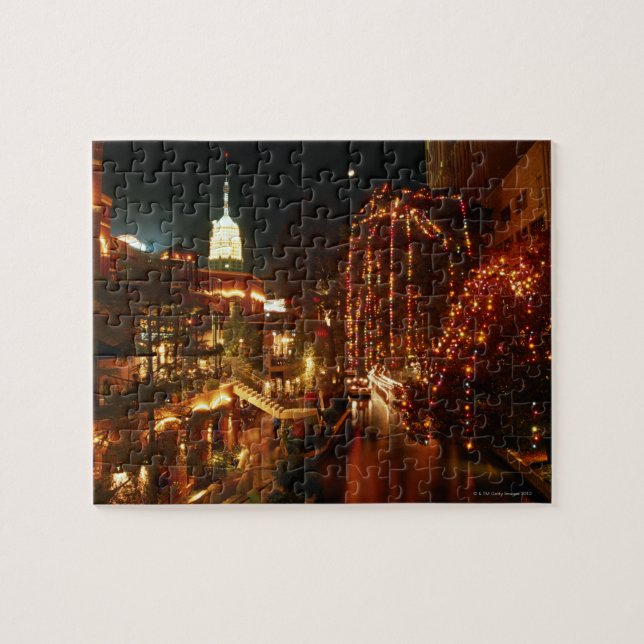 Puzzle San Antonio Riverwalk à la nuit (Horizontal)