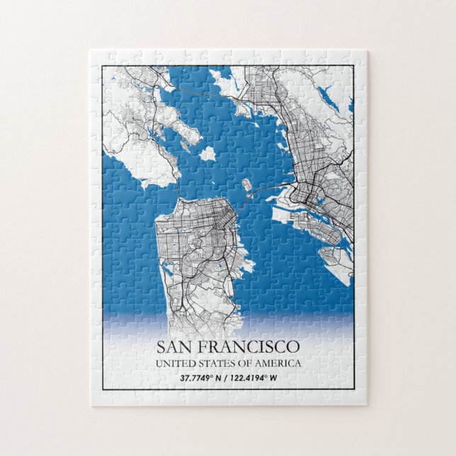 Puzzle San Francisco California USA Travel City Map (Vertical)