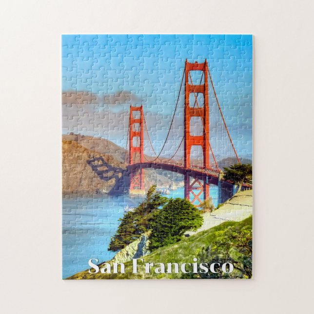Puzzle San Francisco, Golden Gate Bridge, affiche de voya (Vertical)