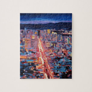 Puzzle San Francisco - nuit de rue du marché de crête
