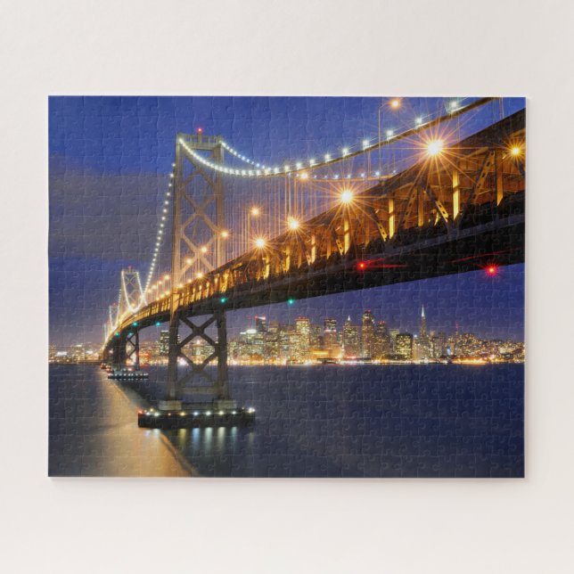 Puzzle San Francisco Skyline et Bay Bridge à la nuit (Horizontal)