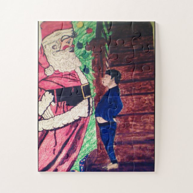 PUZZLE SANTA CAUGHT BY CHILD  (Vertical)