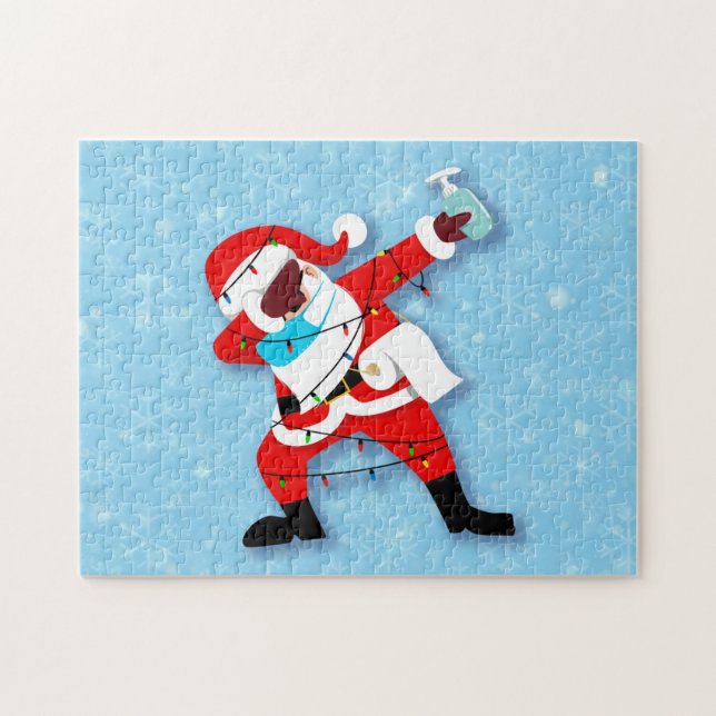 Puzzle Santa Claus Dabbing Christmas covid (Horizontal)