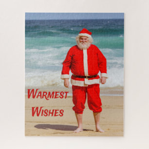 Puzzle Santa Clause sur la plage les plus chauds souhaits