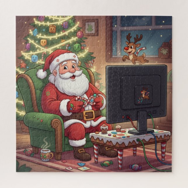 Puzzle Santa's Christmas Game Break (Vertical)