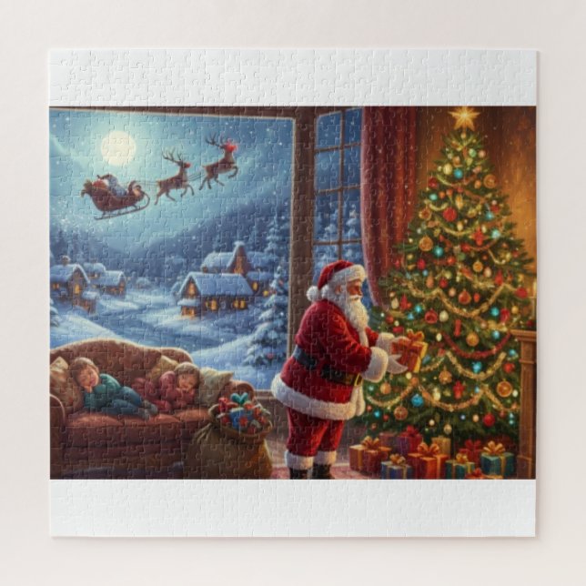 Puzzle Santa's Quiet Visit: A Winter Wish (Vertical)