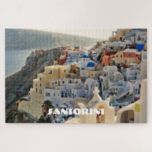 Puzzle Santorin Blue and White View Grec Holiday Island