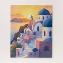 Santorin, Grèce | Coucher de soleil sur la côte à