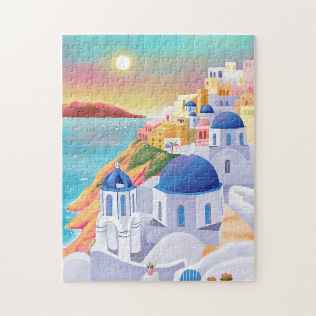 Puzzle Santorin Grèce Europe Art Destination Voyage (Vertical)