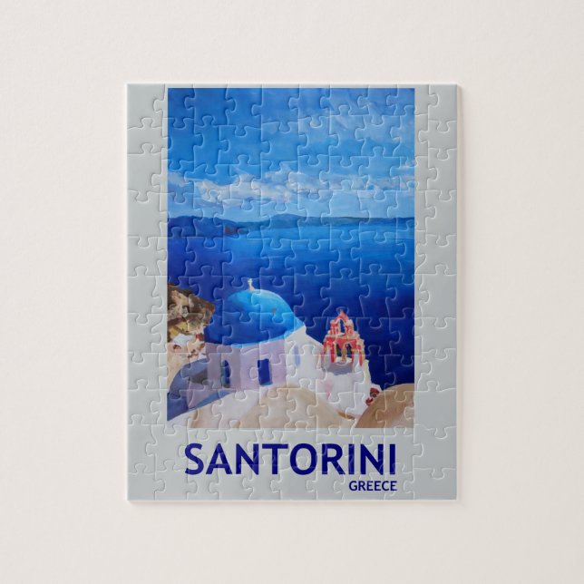 Puzzle Santorini bleu, Grèce - vue d'Oia (Vertical)