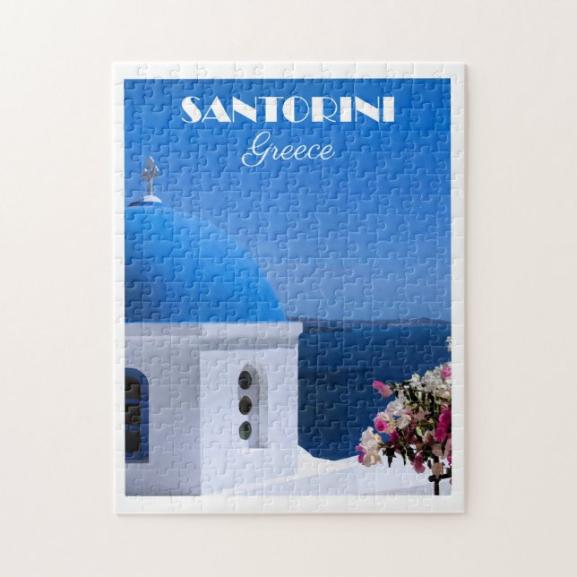 Puzzle Santorini, Greece travel poster,  (Vertical)