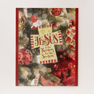 Puzzle Sapin de Noël avec Croix et Ornements
