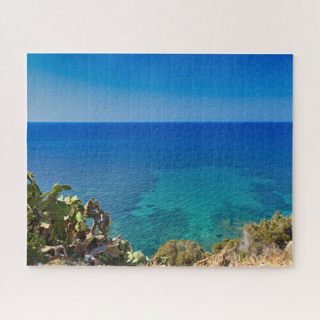 Puzzle Sardaigne bleu mer et ciel méditerranéen gommage (Horizontal)