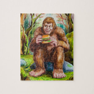 Puzzle Sasquatch et Cheesburger dans une forêt de Mossy
