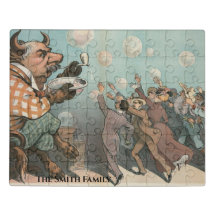 Satire de la bulle boursière de Wall Street vintag