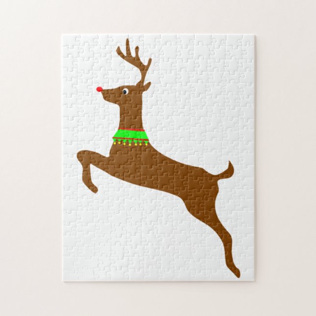 Puzzle Sautant Rudolph le renne rouge de nez (Vertical)
