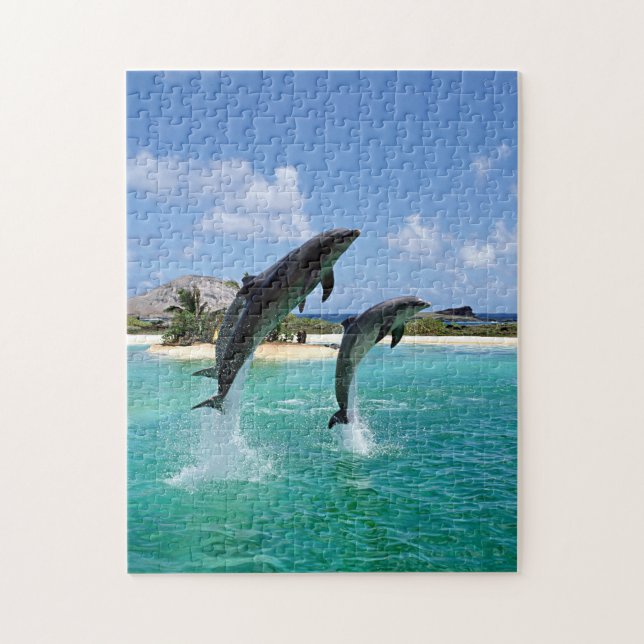 Puzzle Sauter les dauphins dans les Caraïbes, Jigsaw Puzz (Vertical)