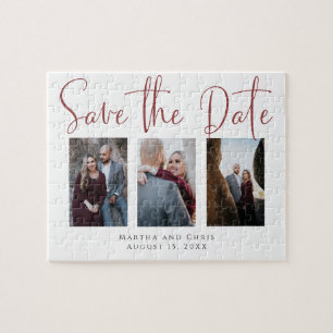 Puzzle Sauvegarder la date de 3 photos de mariage personn
