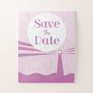 Puzzle Sauvegarder la date de mariage phare vintage