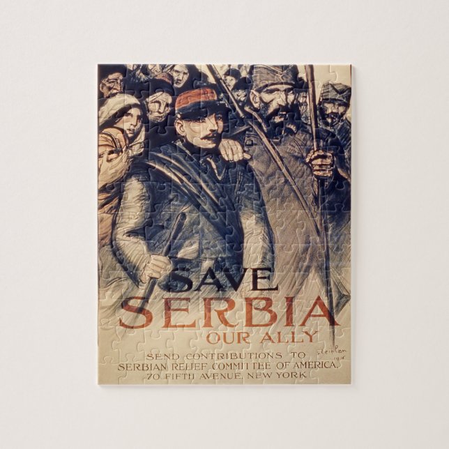 Puzzle "Sauvez la Serbie notre allié", l'affiche, 1915 (Vertical)