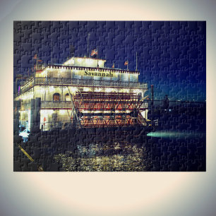 Puzzle Savannah GA Riverboat à la nuit Photographie