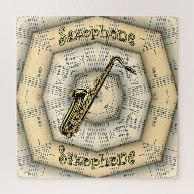 Puzzle Saxophone ~ Design musical étrange ~ Unique ~ (Vertical)