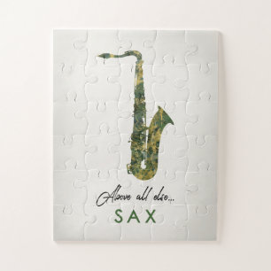 Puzzle Saxophone - Musique de marbre vert