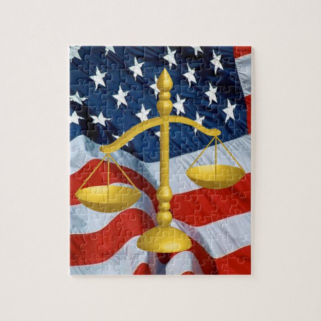 PUZZLE SCALES OF LAW AND JUSTICE (Vertical)