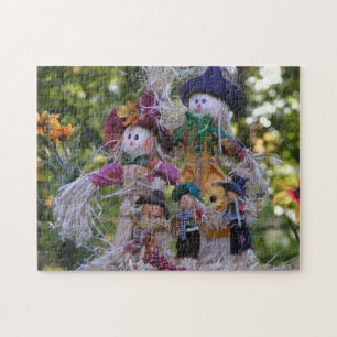 Puzzle scarecrow family square