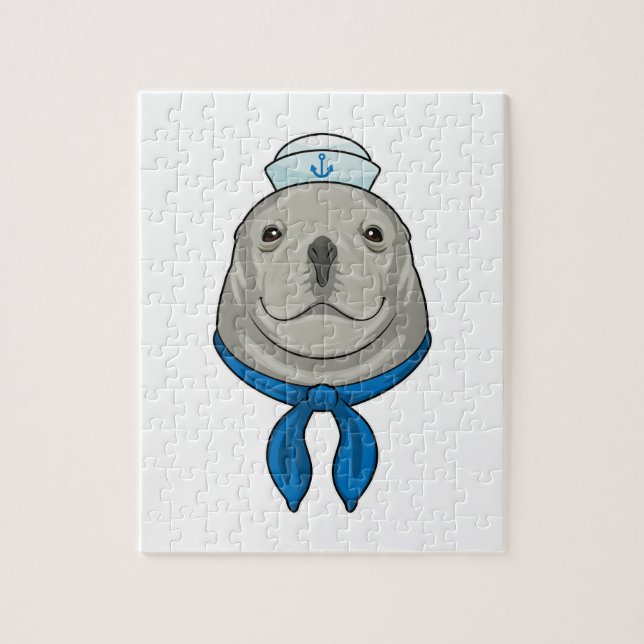 Puzzle Sceller comme marin avec casquette marin (Vertical)