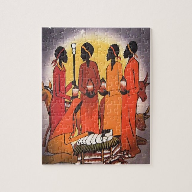Puzzle Scène africaine de nativité de Noël (Vertical)