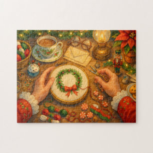 Puzzle Scène de couture de Noël de Mme Claus Craft Holida
