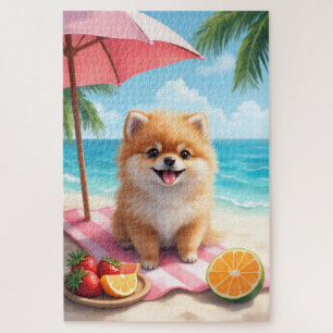 Puzzle Scène de détente de la plage de Pomeranian