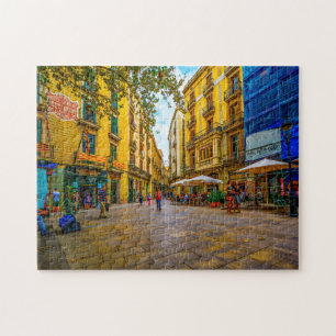 Puzzle Scène De La Rue De Barcelone.